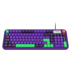 Balam Rush Teclado Gamer Alambrico Warstrike Eva Kg500e / Membrana 96% / 98 Teclas + Perilla / Usb-C / Rgb / Anti-Ghosting / Legend Series / Morado