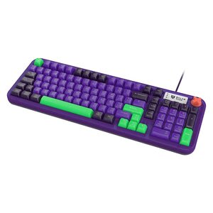 Teclado Gamer Alambrico Warstrike Eva Kg500e / Membrana 96% / 98 Teclas + Perilla / Usb-C / Rgb / Anti-Ghosting / Legend Series / Morado