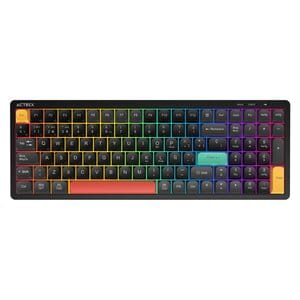 Teclado Inalambrico Membrana Silenciosa Techno Core Ti780 / 2.4ghz + 2 Bluetooth + Usb-C / Teclas De Perfil Bajo 100% / Rgb / Batería Recargable / Elite Series / Negro