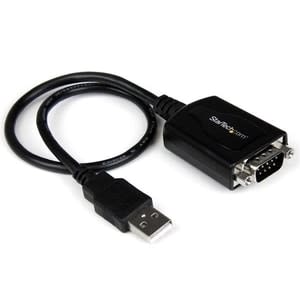 Startech.com Cable Profesional De 0.3m Usb A Puerto Serie Serial Rs232 Db9 Con Retención Del Puerto Com - 1 X Usb 2.0 Tipo A - Macho - Negro