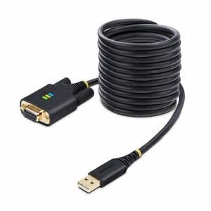 Startech.com Cable Adaptador Usb A Serial De Módem Nulo Rs232 Ftdi 3m - Retención Com - Usb Db9 - Tornillos Intercambiables - Cable For Computadora De Escritorio, Portátil, Dispositivo Periférico, Monitor, Sensor, Escaner De Código De Barras, Impresora De Recibos, Dipositivo Pdv, Led, Señalización Digital, Computador - 480mbit/S - Apantallado - Oro Conector Chapado - Negro