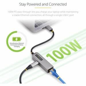 Startech.com Adaptador De Red Usb Tipo C A Ethernet - Adaptador De Red Externo Usb-C A Rj45 De 1gb - Usb 3.1 - Pd 100w De Paso - Win Mac - Usb 3.2 (1 Gen) Tipo C - Realtek Rtl8153b - 1 Puerto(s) - 1 - Par Trenzado