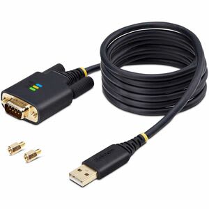 Startech.com Cable Adaptador Usb A Serial De Módem Nulo De 2m - Ftdi Rs232 - Tornillos Db9 Intercambiables - Windows/Macos/Linux - Cable For Computadora De Escritorio, Portátil, Dispositivo Periférico, Monitor, Sensor, Escaner De Código De Barras, Impresora De Recibos, Dipositivo Pdv - Extremo Prinicpal: 1 - Conector Usb 2.0 Tipo A De 4 Pines - Macho - Extremo Secundario: 1 - Conector Serie Rs-232 Db-9 De 9 Pines - Hembra - 480mbit/S - Apantallado - Oro Conector Chapado - Negro
