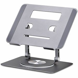 Startech.com Soporte Elevador De Laptop - Base Giratoria De 360 Para Escritorio - Altura E Inclinación Ajustable - Máx. 5kg - 4.99kg Capacidad De Carga - 5.8cm Altura X 21.8cm Ancho - Mesa, De Escritorio - Gris Anodizado - Aluminio - Plata - Para Portátil, Computador, Home, Oficina, Ultrabook, Workstation, Clase, Mostrador De Venta, Teclado, Mouse, Presentación - Giratoria, Rotación, Altura Ajustable, Inclinación Ajustable, Pórtatil, Compacto, Ergonómico, Bandeja Para Ordenador Portátil, Al