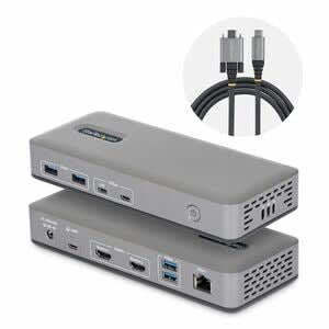 Startech.com Docking Station Usb-C De 2 Monitores Hdmi - 4k 60hz - Red Ethernet De 1gbps - Dock Multipantalla - Pd De 100w - 2 Pantallas Compatibles - 4k @ 60hz - 3840 X 2160 - 6 X Puertos Usb - 4 X Usb Type-A Ports - Usb Tipo-A - 2 X Usb Type-C Ports - Usb Tipo-C - 1 X Rj-45 Ports - Red (rj-45) - 2 X Puertos Hdmi - Hdmi - Cableado - Gigabit Ethernet - Windows 11, Windows 10, Ubuntu 24.04 - 100w Usb Power Delivery