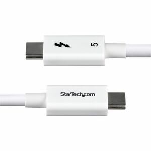 StarTech.com Startech.com Cable Thunderbolt 5 Certificado De 1m - 80gbps/120gbps - 8k60hz - Pd 240w - Cable Thunderbolt Certificado - Blanco - Cable For Portátil, Macbook Pro, Monitor, Gpu Externa, Pantalla - 120gbit/S - Admite Hasta7680 X 4320 - Apantallado - Níquel Conector Chapado - Sin Halógeno - Blanco