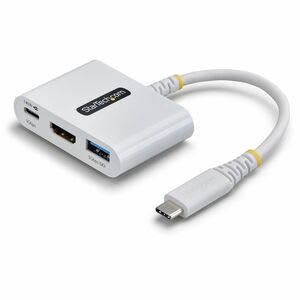 Startech.com Dock Hub Multipuertos Usb Tipo C A Hdmi - Adaptador Multipuertos Usb-C A Hdmi - Carga De 140w - 5gbps - 4k60hz - Blanco - 3840 X 2160 Supported - Blanco
