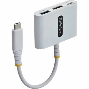 Startech.com Dock Hub Multipuertos Usb Tipo C A Hdmi - Adaptador Multipuertos Usb-C A Hdmi - Carga De 140w - 5gbps - 4k60hz - Blanco - 3840 X 2160 Supported - Blanco