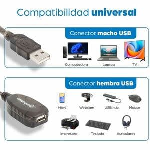 Manhattan Cable Usb V2.0 Ext. Activa 10.0m Bolsa - 480mbit/S - Cable De Extensión - Negro - Image 3