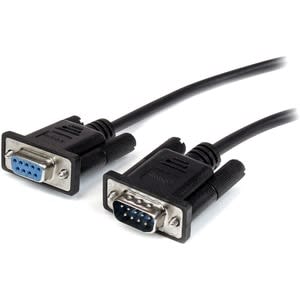 Startech.com Cable 2m Extensión Directo Straight Through Serial Rs232 Video Ega Db9 Macho A Hembra - Negro - Cable De Extensión - Apantallado - Níquel Conector Chapado - Negro