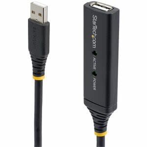 Startech.com Cable 15m Extensión Alargador Usb 2.0 Activo Amplificado - Macho A Hembra Usb A - Negro - Cable For Enchufe De Pared, Adaptador De Alimentación - 480mbit/S - Apantallado - Níquel Conector Chapado - Negro
