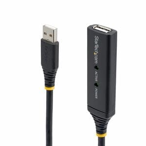Startech.com Cable 15m Extensión Alargador Usb 2.0 Activo Amplificado - Macho A Hembra Usb A - Negro - Cable For Enchufe De Pared, Adaptador De Alimentación - 480mbit/S - Apantallado - Níquel Conector Chapado - Negro