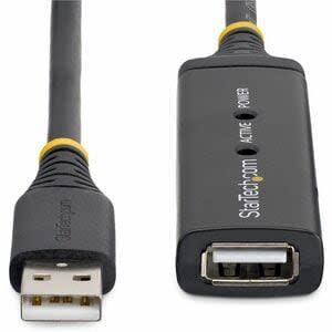 Startech.com Cable 15m Extensión Alargador Usb 2.0 Activo Amplificado - Macho A Hembra Usb A - Negro - Cable For Enchufe De Pared, Adaptador De Alimentación - 480mbit/S - Apantallado - Níquel Conector Chapado - Negro