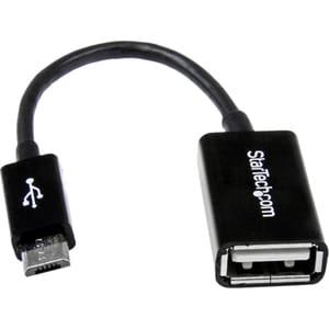 Startech.com Cable Adaptador De 12cm Micro Usb Macho A Usb A Hembra Otg Para Tablets O Teléfonos Celulares - Negro - Cable For Mouse, Teclado, Teléfono Móvil, Tablet Pc, Lector Texto Digital - Apantallado - Negro - Image 2