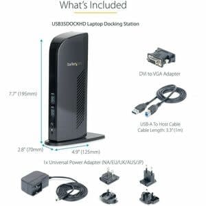 Startech.com Docking Station Usb 3.0 Usb-A De 2 Monitores - Hdmi Y Dvi/Vga - Hub 6x Usb-A - Replicador - Win/Mac/Chromeos - 2 Pantallas Compatibles - 1920 X 1200 - 6 X Puertos Usb - 4 X Usb 2.0 - 2 X Usb Type-A Ports - Usb Tipo-A - 1 X Rj-45 Ports - Red (rj-45) - 1 X Puertos Hdmi - Hdmi - Dvi - Micrófono - Cableado - Gigabit Ethernet - Macos 14, Windows Xp Sp3, Windows Vista, Windows 7, Windows 8, Windows 8.1, Windows 10, Windows 11, Mac Os X 10.6 Snow Leopard, Mac Os X 10.12 Sierra, Mac Os