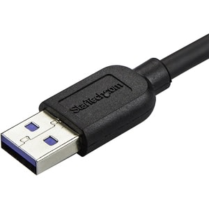 StarTech.com Startech.com Cable Delgado De 0.5m Micro Usb 3.0 (5gbps) Acodado A La Izquierda A Usb A - Cable For Disco Duro Portátil, Tableta, Portátil, Lector De Tarjetas, Pc - Apantallado - Níquel Conector Chapado - 26/32 Awg - Negro