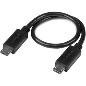 StarTech.com Startech.com Cable Usb Otg De 20cm - Cable Adaptador Micro Usb A Micro Usb - Macho A Macho - Cable For Tableta, Smartphone, Disco Duro Externo - 28 Awg - Negro