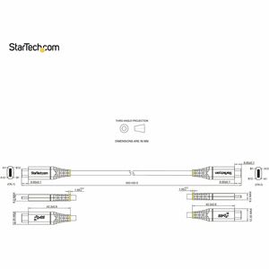 Startech.com Cable 50cm Usb-C 10gbps - Usb Tipo C - Usb Tipoc Usb 3.2 Gen 2 - Entrega De Alimentación Pd 100w - Cable For Base De Conexión, Disco Duro, Portátil, Macbook, Smartphone, Dispositivo Móvil, Cargador, Cargador De Pared, Cargador De Automóvil, Cargador Portátil, Disco Duro Externo, ... - 10gbit/S - Apantallado - Níquel Conector Chapado - 30/32 Awg - Negro, Gris