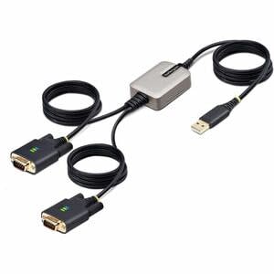 Startech.com Cable Adaptador Usb A Serial De 2 Puertos - 4m - Retención Com - Ftdi - Conversor Usb A Db9 Rs232 Serial - Cable For Computadora De Escritorio, Portátil, Dispositivo Periférico, Monitor, Sensor, Escaner De Código De Barras, Impresora De Recibos, Dipositivo Pdv, Led, Señalización Digital, Computador - 480mbit/S - Apantallado - Oro Conector Chapado - Negro