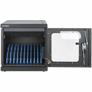 Manhattan Gabinete De Carga - Hasta 39.6cm (15.6") Para Pantalla Plana - 48.5cm Altura X 46cm Ancho X 47.7cm Profundidad - De Escritorio, Montaje En Pared - Metálico, Acero Laminado En Frío, Policarbonato - Negro - Para Portátil - Protección Contra Sobrecorriente, Protección Contra Cortocircuito, Apilable, Antirrobo, Robusto, Recubierto Con Polvo, Bloqueable, Puerta Reversible, Gestión De Cableado, Ventilado/A, Antideslizante, ... - Image 4