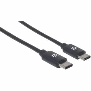 Manhattan Cable Usb-C V2.0, C-C 2.0m Negro 480mbps - Cable For Portátil, Macbook Pro, Tableta, Cargador De Pared, Cargador Portátil, Dispositivo Usb - 480mbit/S - Moldeado - Apantallado - Níquel Conector Chapado - Níquel Contacto Chapado - 30/22 Awg - Negro