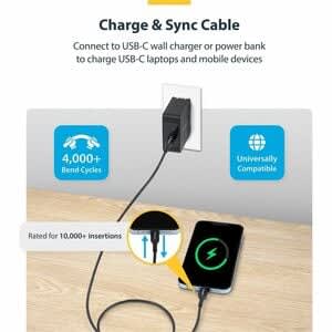 Cable De Carga Usb-C De 4m - Cable Cargador Usb Tipo C - Cable Cargador Usb-C Para Laptop - Recubrimiento De Tpe - Cable De Carga Y Sincronización - Usb 2.0 - Pd 60w 3a - Image 3