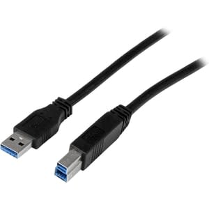 Startech.com Cable Certificado 1m Usb 3.0 (5gbps) Super Speed Usb B Macho A Usb A Macho Adaptador Para Impresora - Negro - Cable For Tarjeta De Captura De Vídeo, Carcasa Para Unidad De Disco Duro, Pc, Base De Conexión, Carcasa De Almacenamiento, Lector De Tarjetas - 5gbit/S - Apantallado - Níquel Conector Chapado - 24/28 Awg - Negro