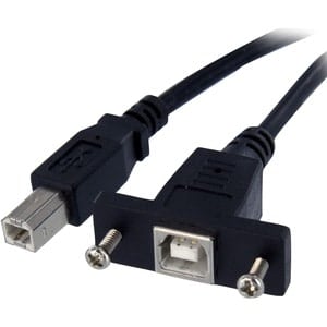 StarTech.com Startech.com Cable De 91cm Usb 2.0 Para Montar Empotrar En Panel - Extensor Macho A Hembra Usb B - Negro - Cable For Carcasa De Almacenamiento, Disco Duro - Apantallado - Níquel Conector Chapado - 24/28 Awg - Negro