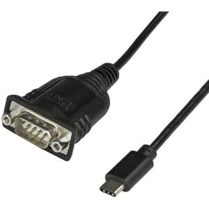 Startech.com Cable Adaptador Usb Tipo C A Serial Db9 Rs232 Con Retención De Puertos Com De 40cm - Usbc A Serial - Para Windows Mac Y Linux - Negro