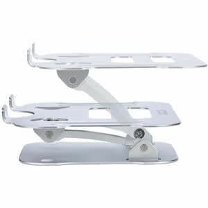 Startech.com Soporte Riser Ergonómico De Computadora Para Escritorio - Base Soporte Ergonómico Para Laptop De Altura Ajustable - Elevador - 9.98kg Capacidad De Carga - 11.9cm Altura X 22.6cm Ancho - Anodizado Plateado - Aluminio - Plata - 1