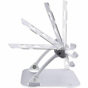 Startech.com Soporte Riser Ergonómico De Computadora Para Escritorio - Base Soporte Ergonómico Para Laptop De Altura Ajustable - Elevador - 9.98kg Capacidad De Carga - 11.9cm Altura X 22.6cm Ancho - Anodizado Plateado - Aluminio - Plata - 1