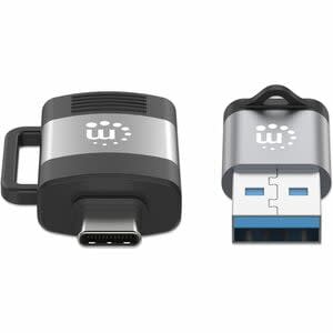 Manhattan Adaptador Para Transferencia De Datos - 2 / Set - Níquel Contacto - Gris, Negro