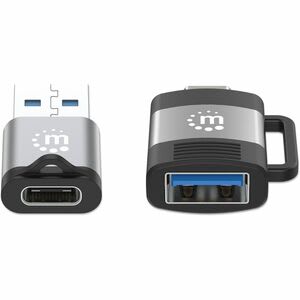 Manhattan Adaptador Para Transferencia De Datos - 2 / Set - Níquel Contacto - Gris, Negro