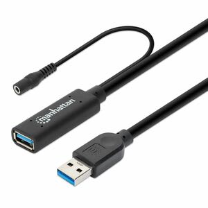 Manhattan Cable Usb V3.0 Ext. Activa 15.0m Negro - Cable For Dispositivo Usb, Impresora, Cámara De Vigilancia, Cámara Web - 5gbit/S - Cable De Extensión - Apantallado - Níquel Contacto Chapado - 28/24 Awg - Negro