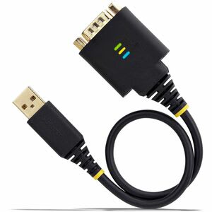 Startech.com Cable Adaptador Usb A Serial De 30cm - Retención Com - Conversor Rs232 Db9 - Ftdi - Windows/Macos/Linux - Cable For Computadora De Escritorio, Portátil, Dispositivo Periférico, Monitor, Sensor, Señalización Digital, Escaner De Código De Barras, Dipositivo Pdv, Impresora De Recibos - 480mbit/S - Apantallado - Oro Conector Chapado - Negro