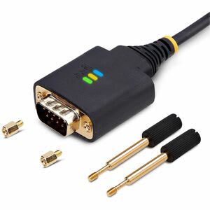 Startech.com Cable Adaptador Usb A Serial De 30cm - Retención Com - Conversor Rs232 Db9 - Ftdi - Windows/Macos/Linux - Cable For Computadora De Escritorio, Portátil, Dispositivo Periférico, Monitor, Sensor, Señalización Digital, Escaner De Código De Barras, Dipositivo Pdv, Impresora De Recibos - 480mbit/S - Apantallado - Oro Conector Chapado - Negro