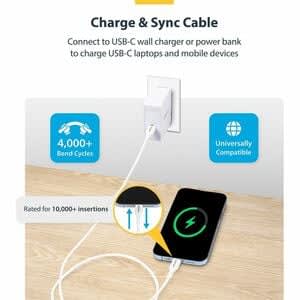 Startech.com Cable De Carga Usb-C Blanco De 2m – Cable Ucb Tipo C De Carga Para Laptop – Pd De 60w 3a – Cable De Transferencia – Cable For Computador, Dispositivo Usb, Cargador De Pared, Cargador De Automóvil, Cargador Portátil, Workstation, Portátil, Tableta, Smartphone, Dispositivo Móvil – 480mbit/S – Apantallado – Níquel Conector Chapado – 24/30 Awg – Blanco