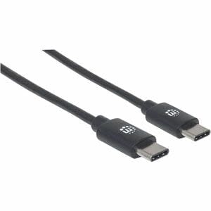 Manhattan Cable Usb-C V2.0, C-C 1.0m Negro 480mbps - Cable For Dispositivo Periférico, Pc, Mac, Portátil, Macbook Pro, Tableta, Cargador De Pared, Cargador Portátil - 480mbit/S - Moldeado - Apantallado - Níquel Conector Chapado - Níquel Contacto Chapado - Blindaje - 30 Awg - Negro