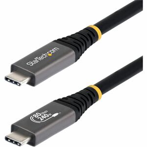 StarTech.com Startech.com Cable Usb4 1.5m - Cable Usb-C Certificado Usb-If - 80gbps - 240w - 8k120/4k240 - Dp 2.1 - Compatible Con Thunderbolt - Negro - Cable For Portátil, Dispositivo Usb, Base De Conexión, Cargador De Pared, Macbook, Macbook Pro, Pantalla, Dock, Monitor, Workstation - 80gbit/S - Admite Hasta7680 X 4320 - Apantallado - Níquel Conector Chapado - Negro