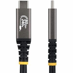 StarTech.com Startech.com Cable Usb4 1.5m - Cable Usb-C Certificado Usb-If - 80gbps - 240w - 8k120/4k240 - Dp 2.1 - Compatible Con Thunderbolt - Negro - Cable For Portátil, Dispositivo Usb, Base De Conexión, Cargador De Pared, Macbook, Macbook Pro, Pantalla, Dock, Monitor, Workstation - 80gbit/S - Admite Hasta7680 X 4320 - Apantallado - Níquel Conector Chapado - Negro