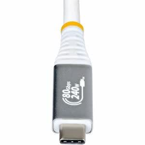 Startech.com Cable Usb4 50cm - Cable Usb-C Certificado Usb-If - 80gbps - 240w - 8k120/4k240 - Dp 2.1 - Compatible Con Thunderbolt - Blanco - Cable For Portátil, Dispositivo Usb, Base De Conexión, Cargador De Pared, Macbook, Macbook Pro, Pantalla, Dock, Monitor, Workstation - 80gbit/S - Admite Hasta7680 X 4320 - Apantallado - Níquel Conector Chapado - Blanco
