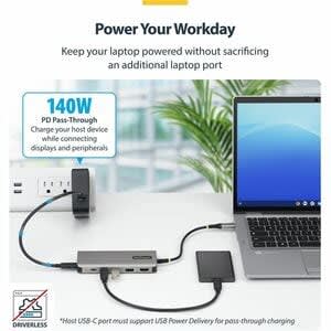 Mini Dock Usb-C A Hdmi - Adaptador Multipuertos - Pd De 140w - 4k 60hz - Hub Usb 5 Puertos 5gbps - Gbe - Para Macbook / Dell / Thinkpad / Hp - Image 3