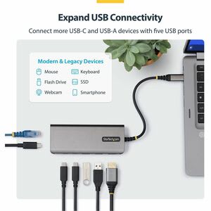Mini Dock Usb-C A Hdmi - Adaptador Multipuertos - Pd De 140w - 4k 60hz - Hub Usb 5 Puertos 5gbps - Gbe - Para Macbook / Dell / Thinkpad / Hp - Image 6
