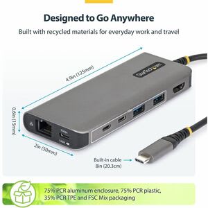 Mini Dock Usb-C A Hdmi - Adaptador Multipuertos - Pd De 140w - 4k 60hz - Hub Usb 5 Puertos 5gbps - Gbe - Para Macbook / Dell / Thinkpad / Hp - Image 7