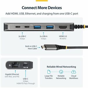 Mini Dock Usb-C A Hdmi - Adaptador Multipuertos - Pd De 140w - 4k 60hz - Hub Usb 5 Puertos 5gbps - Gbe - Para Macbook / Dell / Thinkpad / Hp - Image 8