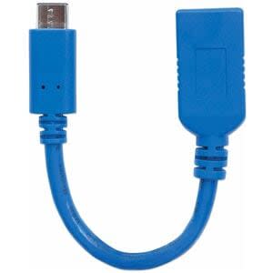 Manhattan Manhattan Cable Usb-C V3.1, C-Ah 15cm - 5gbit/S - Apantallado - Níquel Contacto Chapado - 30 Awg - Azul