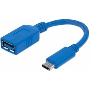 Manhattan Manhattan Cable Usb-C V3.1, C-Ah 15cm - 5gbit/S - Apantallado - Níquel Contacto Chapado - 30 Awg - Azul