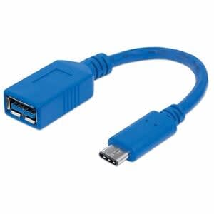 Manhattan Manhattan Cable Usb-C V3.1, C-Ah 15cm - 5gbit/S - Apantallado - Níquel Contacto Chapado - 30 Awg - Azul