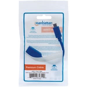 Manhattan Manhattan Cable Usb-C V3.1, C-Ah 15cm - 5gbit/S - Apantallado - Níquel Contacto Chapado - 30 Awg - Azul