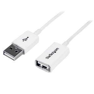 StarTech.com Startech.com Cable De 3m De Extensión Alargador Usb 2.0 - Macho A Hembra Usb A - Extensor - Blanco - Cable For Dispositivo Periférico - 480mbit/S - Cable De Extensión - Apantallado - 24/28 Awg - Blanco